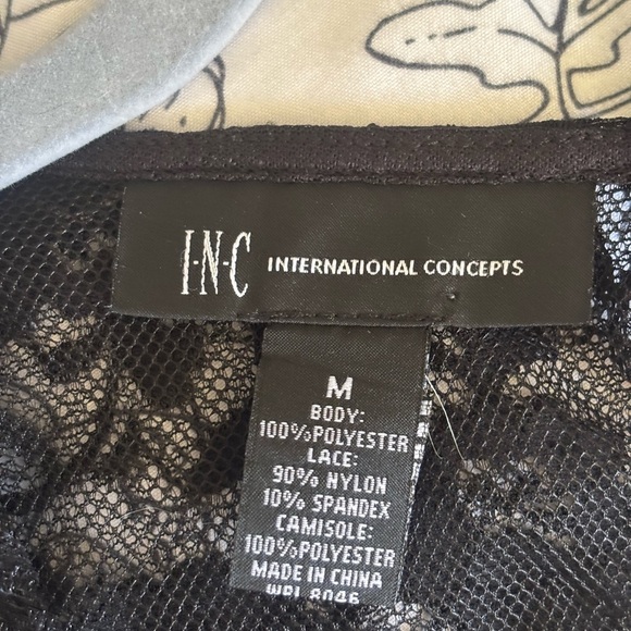 INC International Concepts Black Lace Camisole - Picture 2 of 5